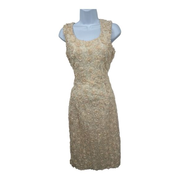 Ivory sleeveless sheath dress floral lace embroidery all Boho Cottage Midi Fair - Picture 1 of 12